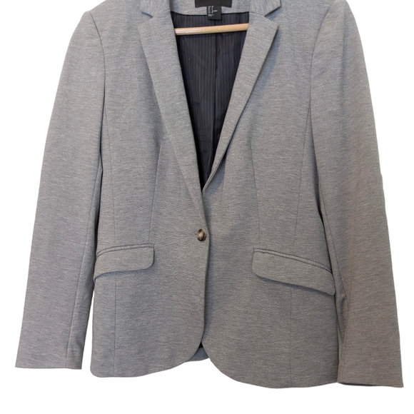 H&M Light Gray Stretch Fitted Suit Blazer Size 8 - Picture 2 of 8